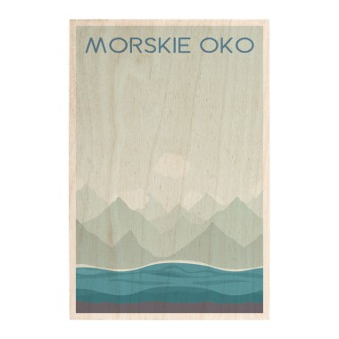 Drewniana kartka / magnes / plakat - Zakopane Morskie Oko