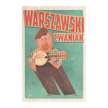 Drewniana kartka / magnes / plakat - Warszawski cwaniak