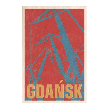 Drewniana kartka / magnes / plakat - Gdańsk