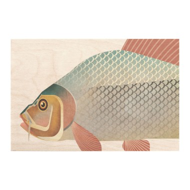 Drewniana kartka / magnes / plakat - Karp