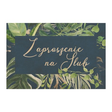 Drewniana <br> kartka / zaproszenie ślubne <br> <br> Jungle poziome