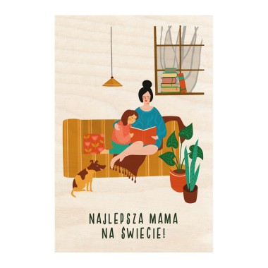 Drewniana kartka / magnes / plakat - Najlepsza Mama na świecie - wspólny czas