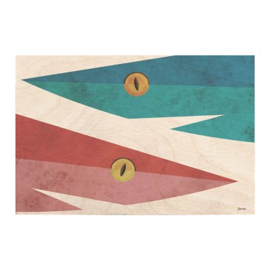 Drewniana kartka / magnes / plakat - ﻿Rekiny