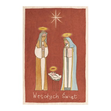 Drewniana kartka / magnes / plakat - Święta Rodzina