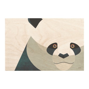 Drewniana kartka / magnes / plakat - Panda